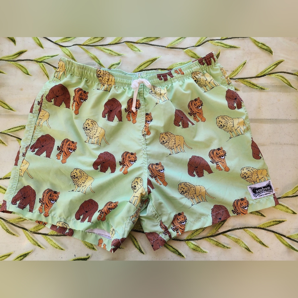 Lions and Tigers and Bears OH MY Swim Trunks